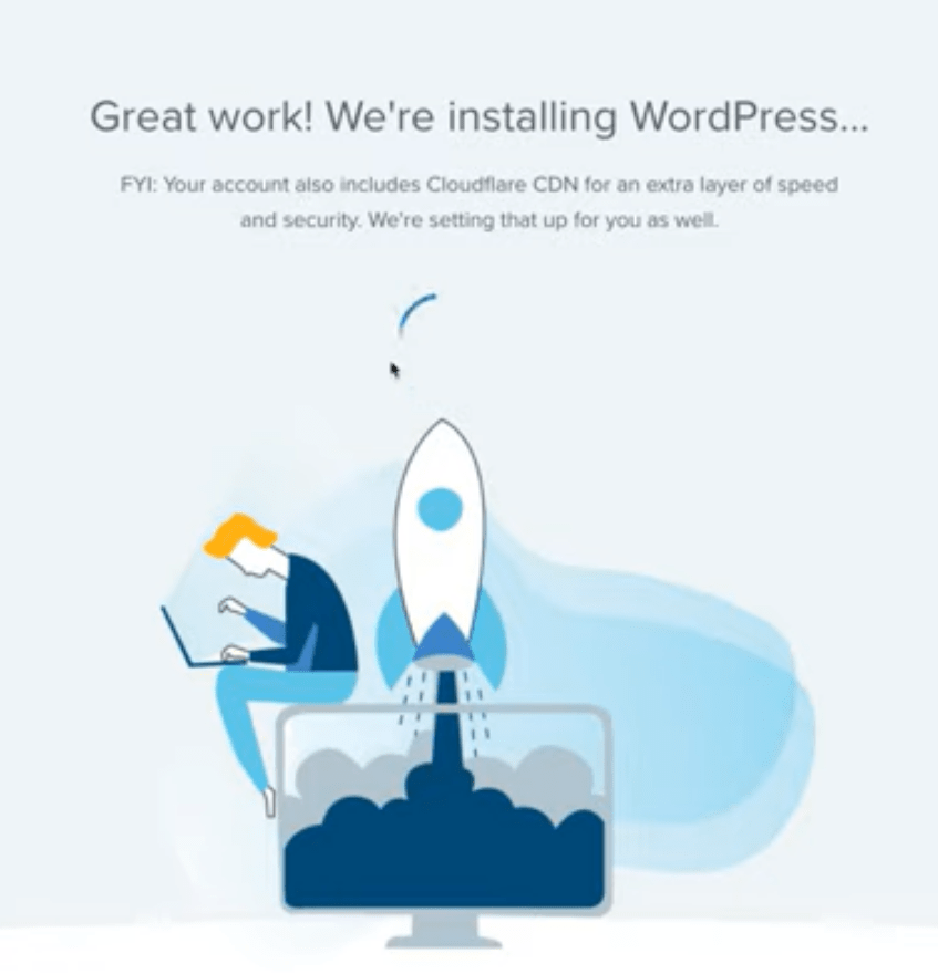Bluehost - The WordPress software will now be installed
