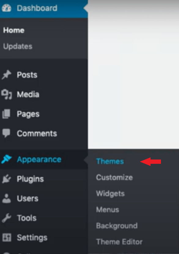WordPress dashboard-change theme