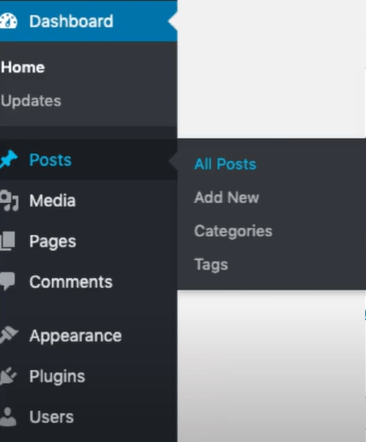 WordPress dashboard-posts