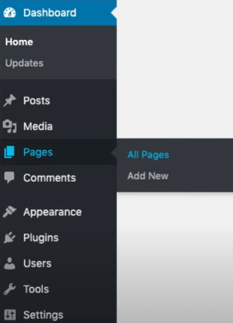 WordPress dashboard-pages